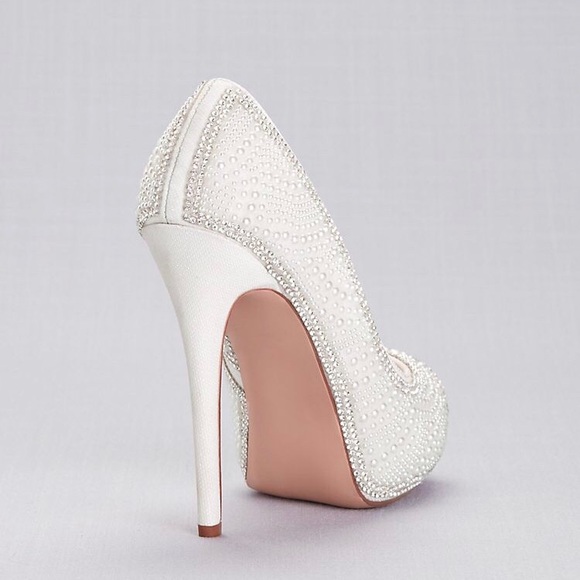 Crystal encrusted peep-toe heels - wedding - Picture 4 of 6
